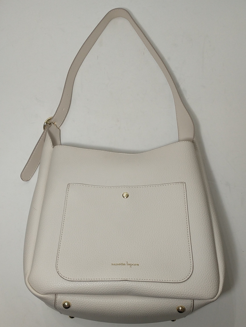 Nanette Lepore Shoulder Bucket Bag, Adjustable Strap, Cream, Cottagecore, Preppy